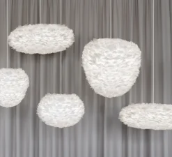 Suspension, Eos mini blanc avec câble Rosette blanc, blanc, Ø35cm, H30cm - Umage