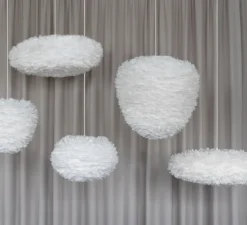 Suspension, Eos mini blanc avec câble Rosette blanc, blanc, Ø35cm, H30cm - Umage