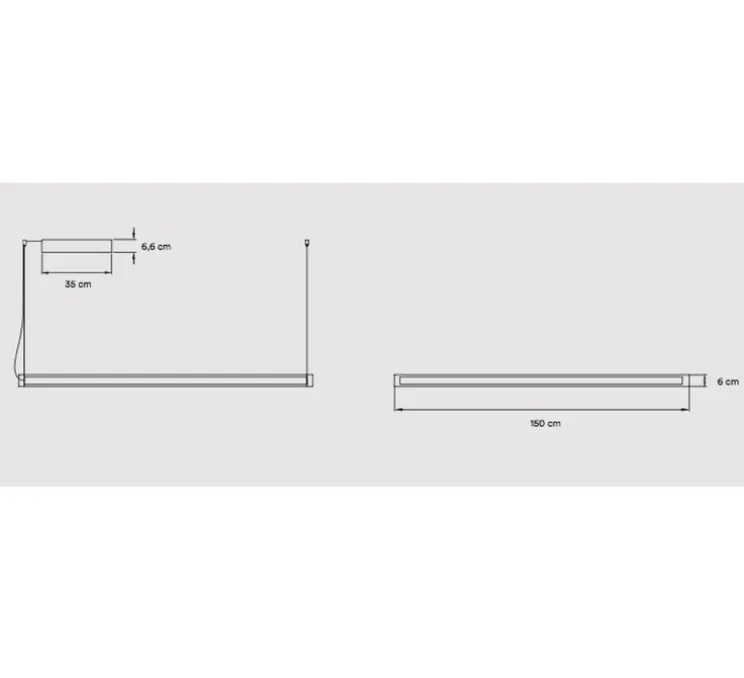 Suspension, Estela, bois naturel de cerisier, LED, 3000K, 2400lm, L150cm, H6cm - LZF