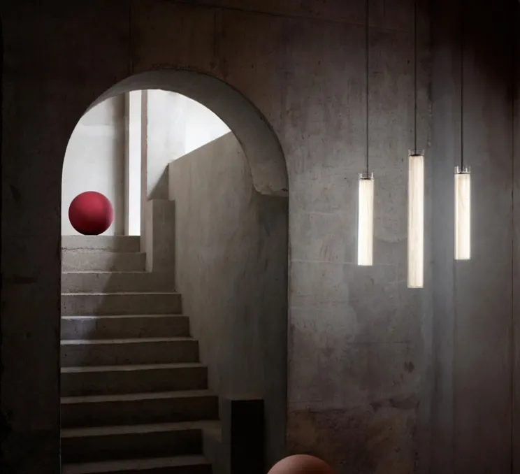 Suspension, Estela Vertical, blanc ivoire, LED, dim, 2700K, 980 lm, Ø7cm, H44cm - LZF