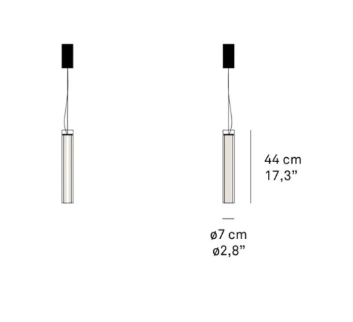 Suspension, Estela Vertical, blanc ivoire, LED, dim, 2700K, 980 lm, Ø7cm, H44cm - LZF