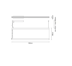 Suspension, Etnia F68, Gris clair, IP40, LED, 2700K, 6150 lm, L150cm, H46cm - Fabbian