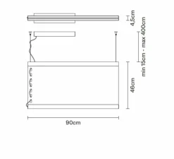 Suspension, Etnia F68, Gris clair, IP40, LED, 2700K, 3690 lm, L90cm, H46cm - Fabbian
