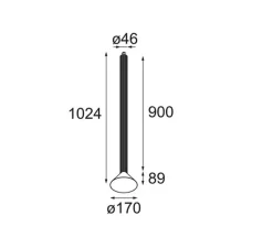 Suspension, Extruded Suspended 46 900 1x, noir, LED, dim, 2700K, 665 lm, Ø17cm, H98,9cm - Modular