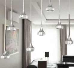 Suspension, Fairy 12 R, chrome, LED, dim, 2700k, 717 lm, L120cm, H30,5cm - Axolight