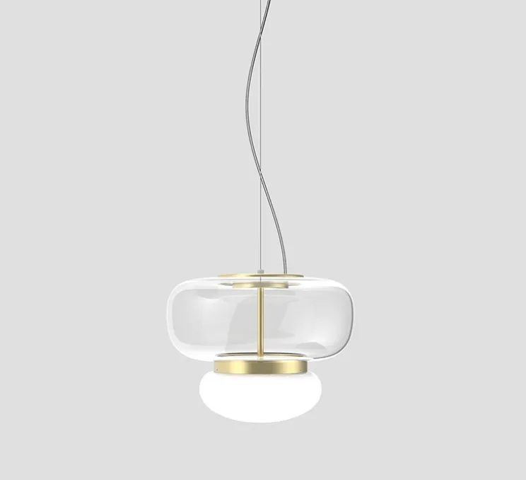 Suspension, Faro SP P, cristal, laiton, LED, dim, 2700K, 2000 lm, Ø35cm, H27,5cm - Vistosi