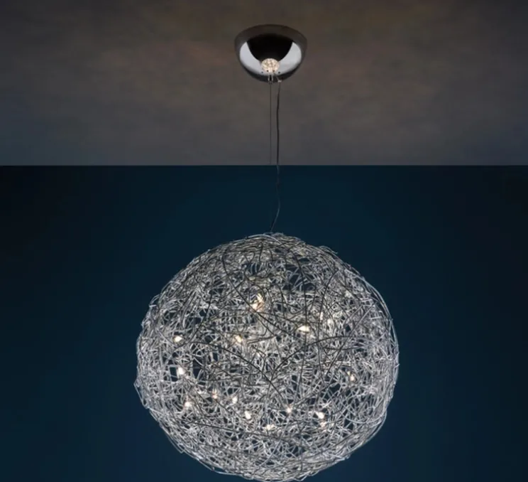 Suspension, Fil de Fer 100, argent, Ø100cm - Catellani & Smith