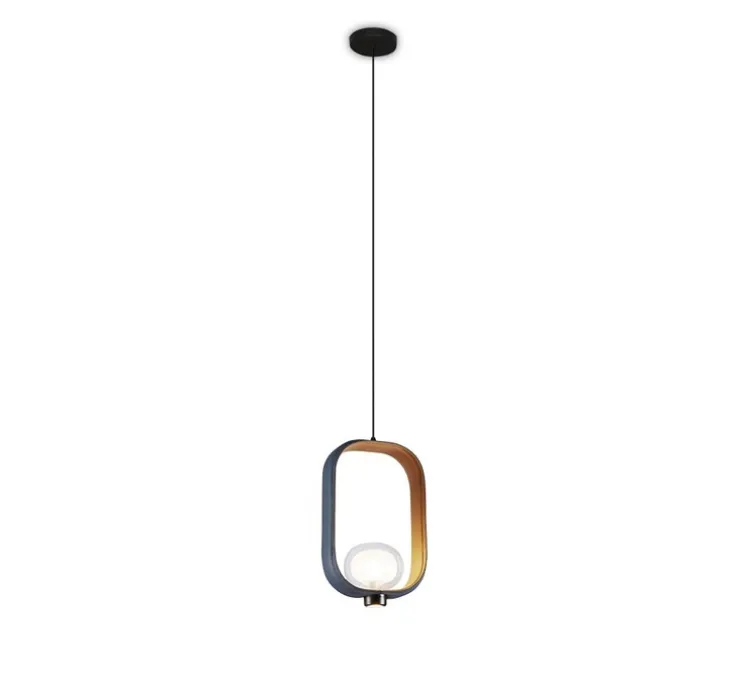 Suspension, Filipa, 555.22, noir texturé, cuir noir et marron, IP40, L28cm, H45cm - Tooy
