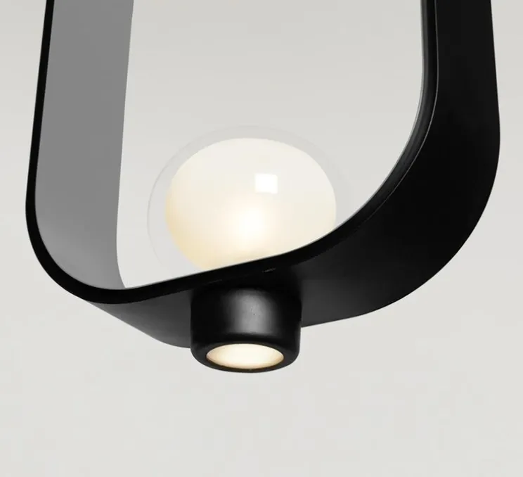 Suspension, Filipa, 555.22, noir texturé, gris texturé, IP40, L28cm, H45cm - Tooy