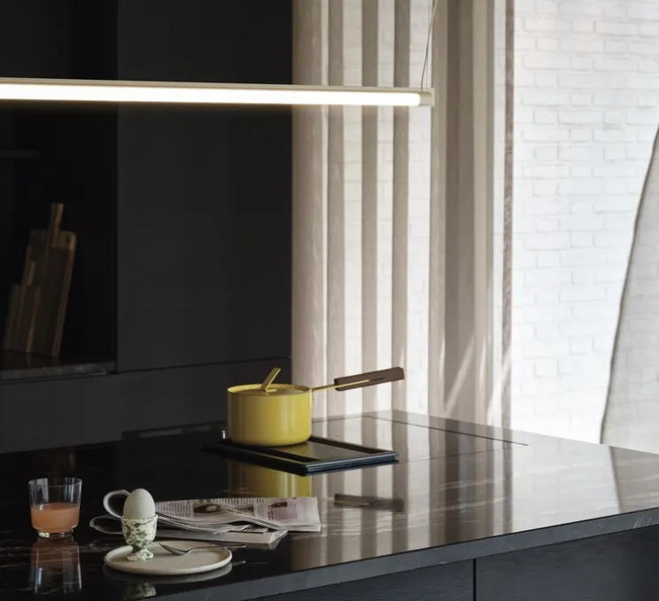 Suspension, Fine, gris, LED, dim, 2700K, 1200 lm, L120cm, H1,8cm - Muuto
