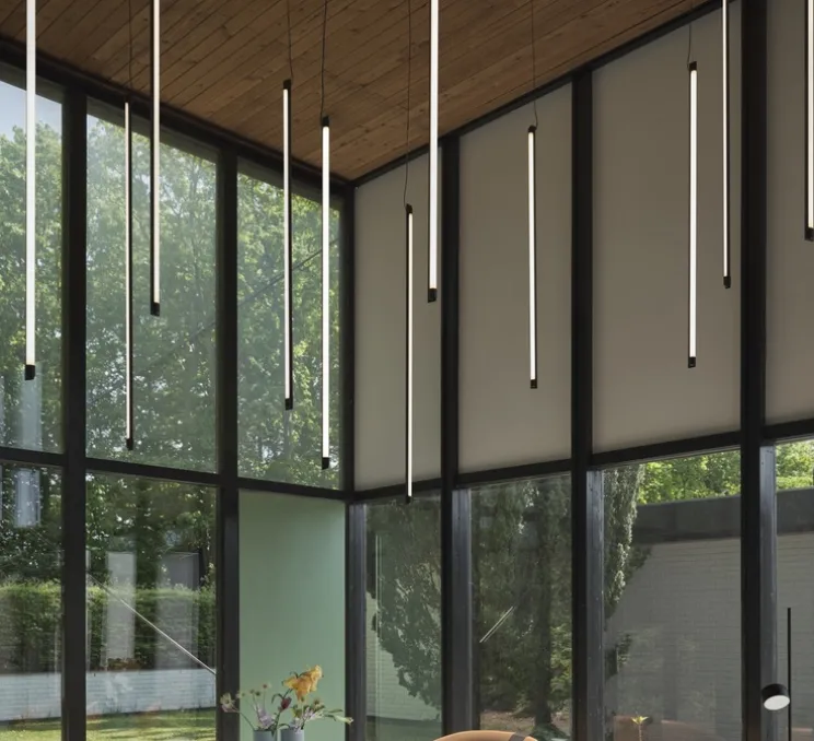 Suspension, Fine, noir, LED, dim, 2700K, 1200 lm, L120cm, H1,8cm - Muuto