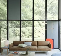 Suspension, Fine, rouge foncé, LED, dim, 2700K, 620 lm, L60cm, H1,8cm - Muuto
