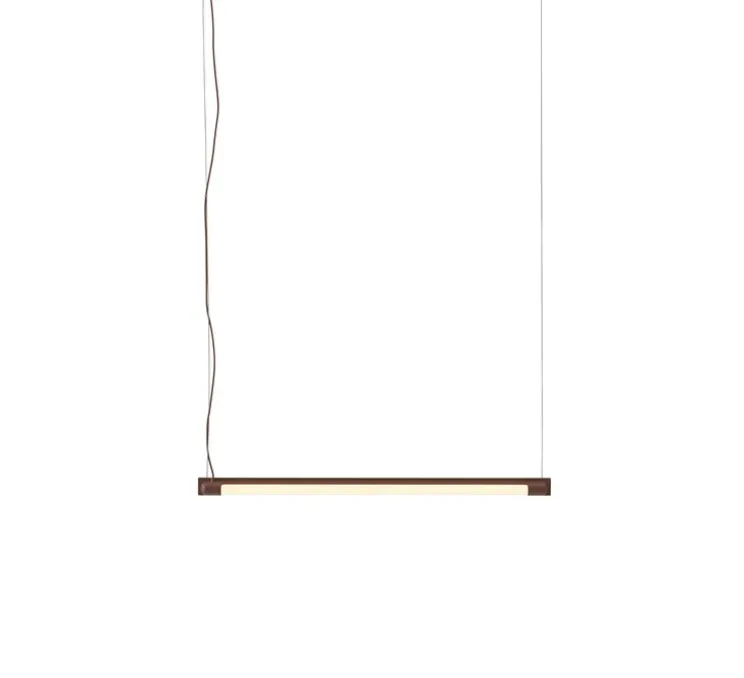Suspension, Fine, rouge foncé, LED, dim, 2700K, 620 lm, L60cm, H1,8cm - Muuto