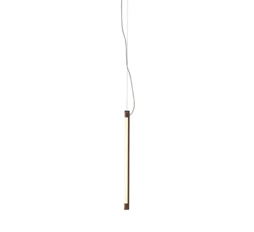 Suspension, Fine, rouge foncé, LED, dim, 2700K, 620 lm, L60cm, H1,8cm - Muuto