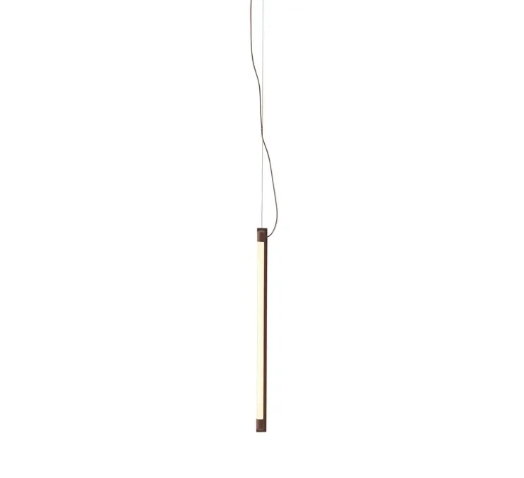 Suspension, Fine, rouge foncé, LED, dim, 2700K, 620 lm, L60cm, H1,8cm - Muuto