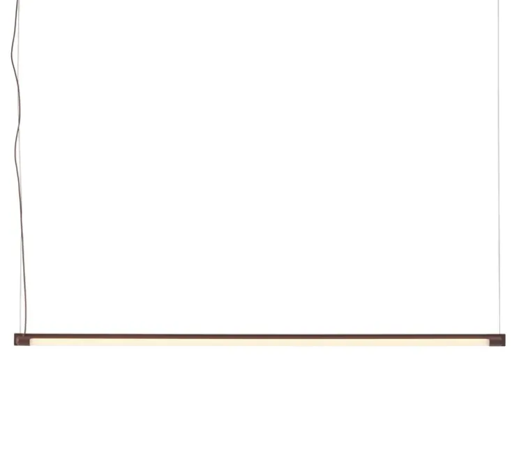 Suspension, Fine, rouge foncé, LED, dim, 2700K, 1200 lm, L120cm, H1,8cm - Muuto