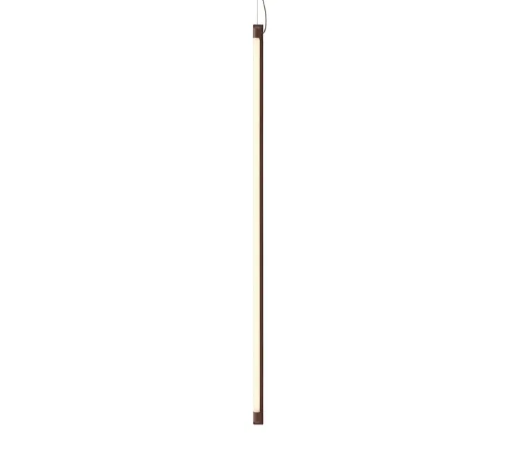 Suspension, Fine, rouge foncé, LED, dim, 2700K, 1200 lm, L120cm, H1,8cm - Muuto