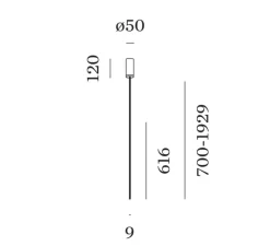 Suspension, Finlin 1.0, blanc, LED, dim, 2700K, 450 lm, Ø0,9cm, H61,6cm - Wever&Ducré