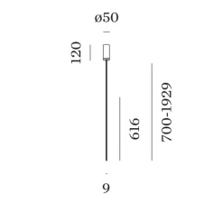 Suspension, Finlin 1.0, blanc, LED, dim, 3000K, 485 lm, Ø0,9cm, H61,6cm - Wever&Ducré