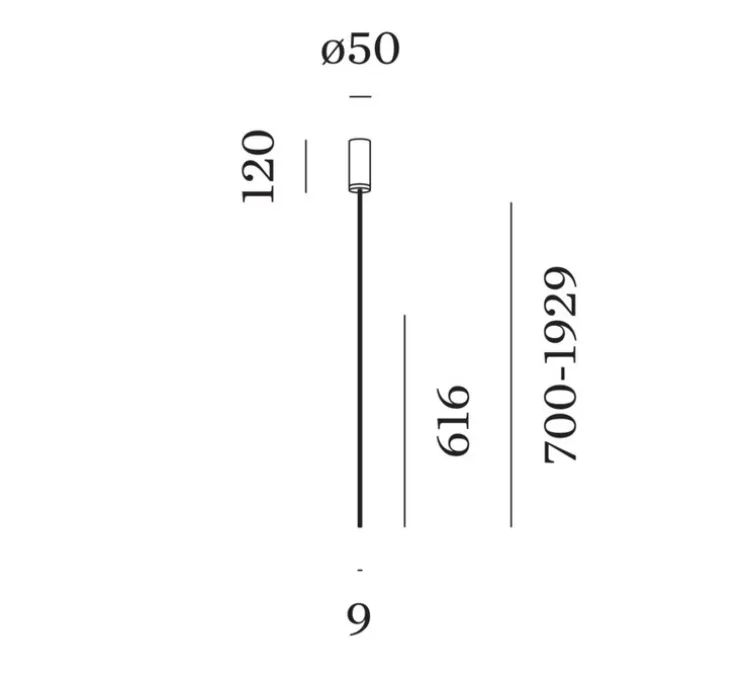 Suspension, Finlin 1.0, noir, laiton, LED, dim, 2700K, 450 lm, Ø0,9cm, H61,6cm - Wever&Ducré