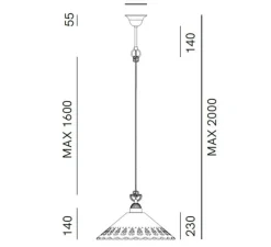 Suspension, Fior Di Pizzo 09, blanc, laiton brut, Ø40cm, H23cm - Il Fanale
