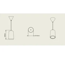 Suspension, Flame Tall, rouge mat, câble blanc, IP44, LED, dim, 2700K, 800 lm, Ø14cm, H23cm - Pott