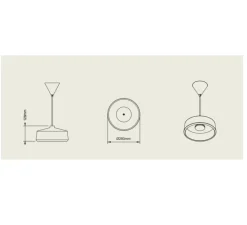 Suspension, Flame Wide, vert olive mat, câble noir, IP44, LED, dim, 2700K, 800 lm, Ø28cm, H12,6cm - Pott