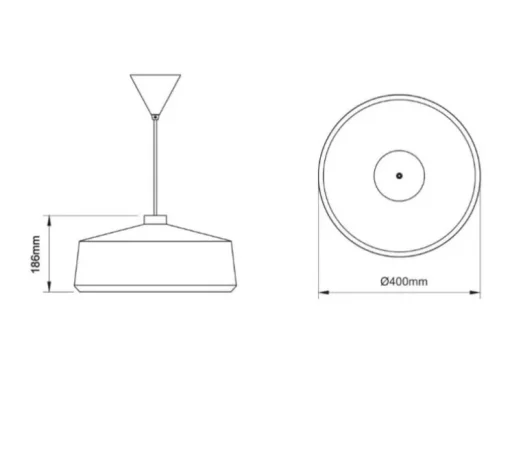 Suspension, Flame Wide XL, terra, câble blanc, IP44, LED, dim, 2700K, 1200 lm, Ø40cm, H18,6cm - Pott