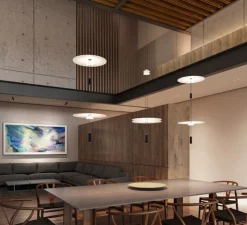 Suspension, Flamingo mini 1590, blanc et noir, LED, dim, 2700K, 1152 lm, Ø45cm, H125cm - Vibia