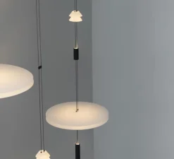 Suspension, Flamingo mini 1590, blanc et noir, LED, dim, 2700K, 1152 lm, Ø45cm, H125cm - Vibia
