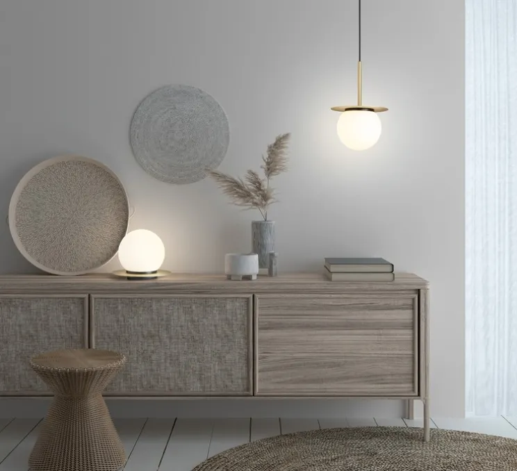 Suspension, Floc, laiton, IP44, Ø22cm, H34cm - MDC