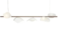 Suspension, Florii 5 Linear, blanc, bronze, LED, dim, 2700K, 1540 lm, L120cm, H400cm - Nuura