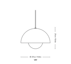Suspension, FlowerPot VP7, blanc mat, L37cm, H27cm - Andtradition