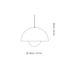 Suspension, Flowerpot VP2, blanc mat, Ø50cm, H36cm - Andtradition