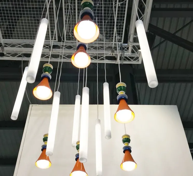 Suspension, Flux hanging, blanc, LED, 3000k, Ø5cm, H64cm - Slide