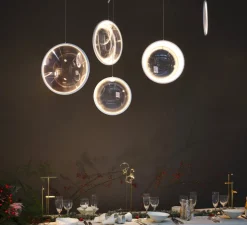 Suspension, Focus x5, noir, LED, dim, 2700K, 3180 lm, L160,8cm, H131cm - DCW éditions Paris