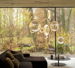 Suspension, Focus x5, noir, LED, dim, 2700K, 3180 lm, L160,8cm, H131cm - DCW éditions Paris