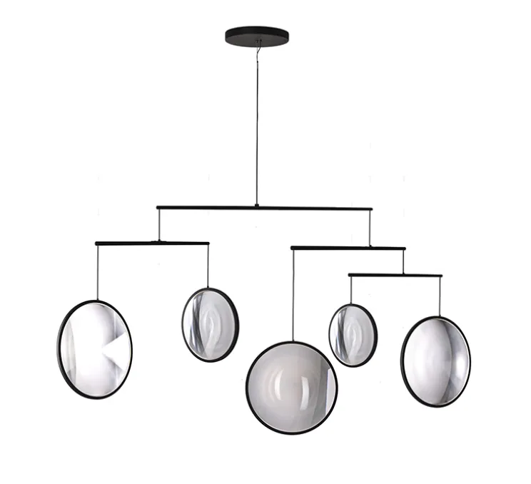 Suspension, Focus x5, noir, LED, dim, 2700K, 3180 lm, L160,8cm, H131cm - DCW éditions Paris