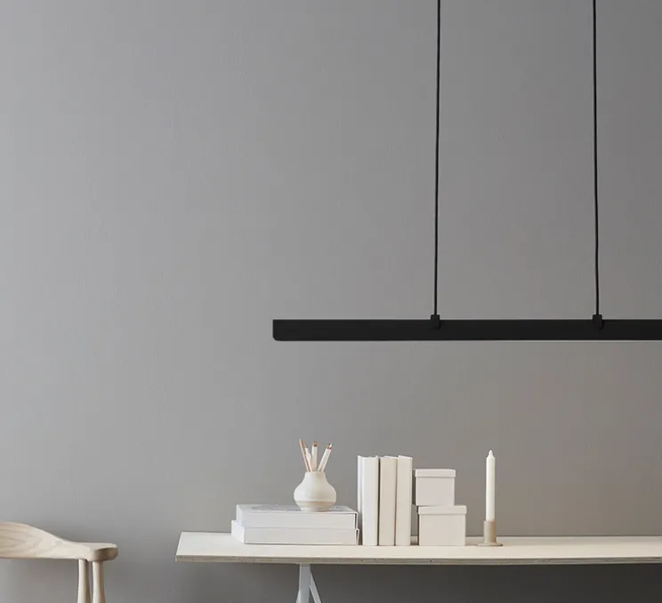 Suspension, Fold linear G2, noir , LED, dim, 2700K, 2435 lm, L118cm, H6,3cm - Belid