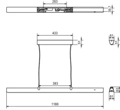 Suspension, Fold linear G2, noir , LED, dim, 2700K, 2435 lm, L118cm, H6,3cm - Belid