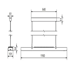 Suspension, Fold office G2, blanc, LED, dim, 3000K, 5200 lm, L116cm, H5,4cm - Belid