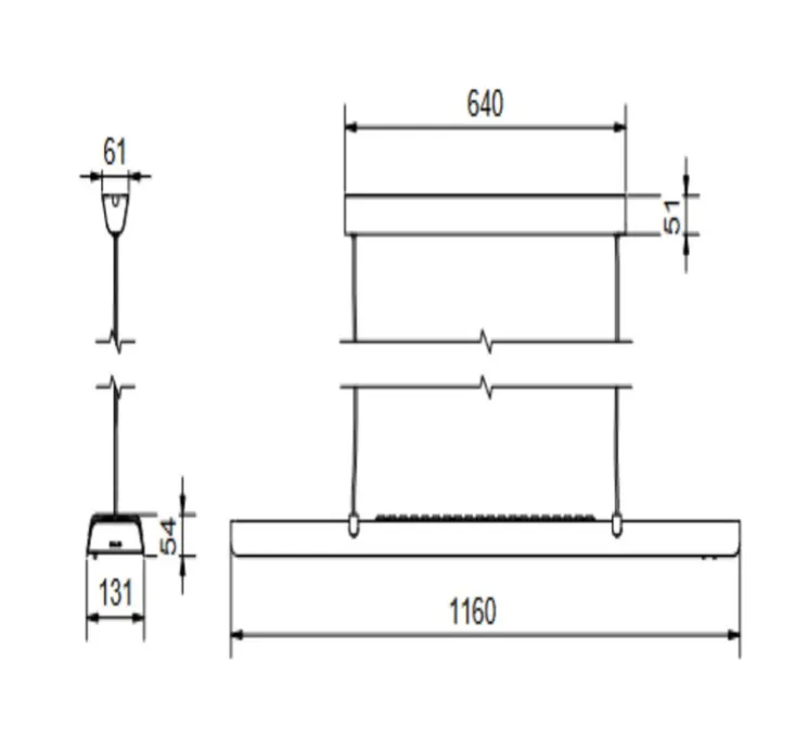 Suspension, Fold office G2, blanc, LED, dim, 3000K, 5200 lm, L116cm, H5,4cm - Belid