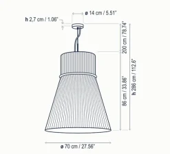 Suspension, Folie S/70, blanc, Ø70cm, H86cm - Bover