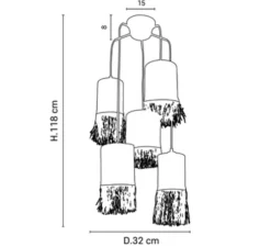 Suspension, Formentera 5L, naturel, Ø 32cm, H118cm - Market Set