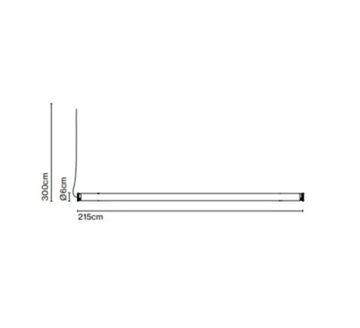 Suspension, Fris 215, noir, LED, dim, 3000K, 4960 lm, Ø6cm, L215cm - Marset