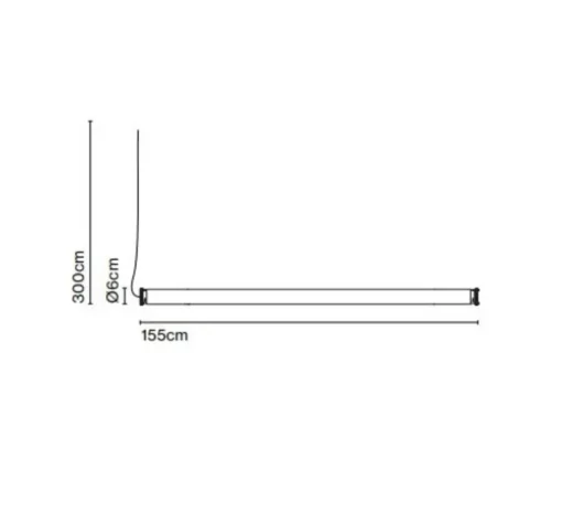 Suspension, Fris 155, noir, LED, dim, 2700K, 3570 lm, Ø6cm, L215cm - Marset