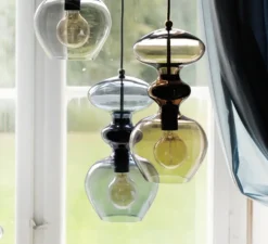 Suspension, Futura, Bleu Profond, verre soufllé, H37cm, Ø18cm - Ebb and Flow