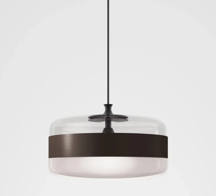 Suspension, Futura SP G, verre fumé, Ø40cm, H25cm - Vistosi