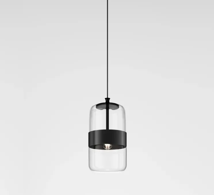 Suspension, Futura SP M, noir, cristal, Ø23cm, H44cm - Vistosi
