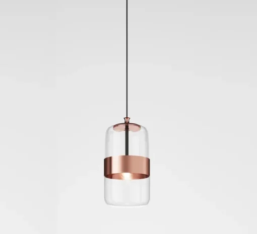 Suspension, Futura SP M, rose satiné, cristal, Ø23cm, H44cm - Vistosi